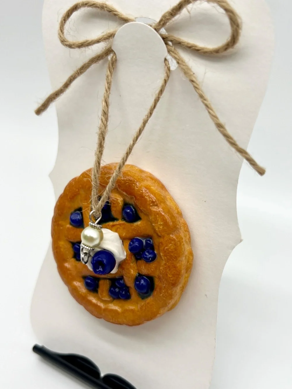 Handmade Pie Ornament | Cherry, Blueberry or Apple Pie | Mini Food Dessert Décor